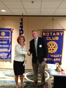 Louise with Rotary Club President, Matt May